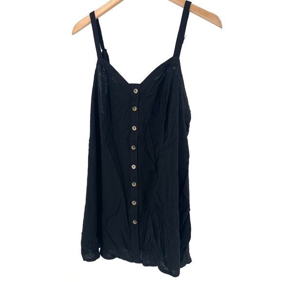 Torrid black buttoned spagetti strap tank top 2 - Picture 1 of 6